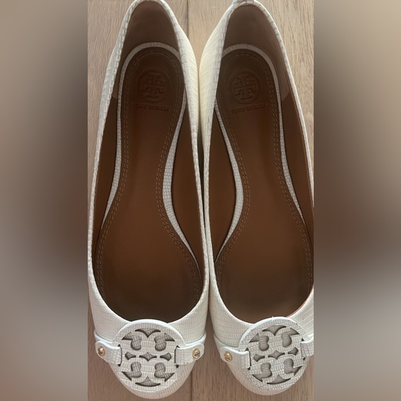 Tory Burch White Leather Ballet Flats 8.5 - Picture 5 of 6